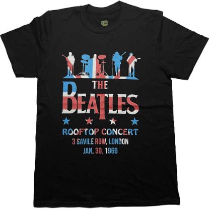 Picture of The Beatles Unisex T-Shirt: Drop T Rooftop Flag