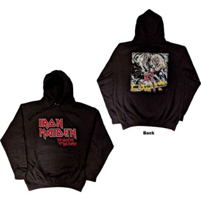 Picture of Iron Maiden Unisex Pullover Hoodie: Number Of The Beast Vintage Logo Faded Edge Album Back Print