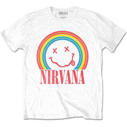 Picture of Nirvana Unisex T-Shirt: Happy Face Rainbow