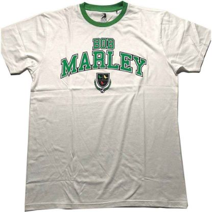 Picture of Bob Marley Unisex Ringer T-Shirt: Collegiate Crest