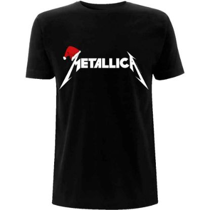 Picture of Metallica Unisex T-Shirt: Santa Hat Logo