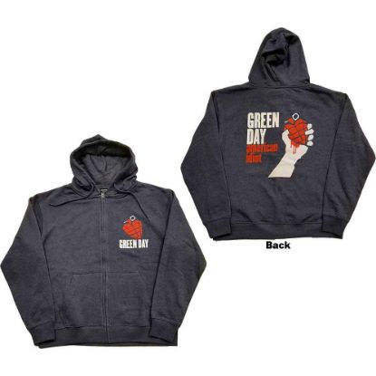 Picture of Green Day Unisex Zipped Hoodie: American Idiot Back Print