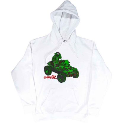 Picture of Gorillaz Unisex Pullover Hoodie: Green Jeep
