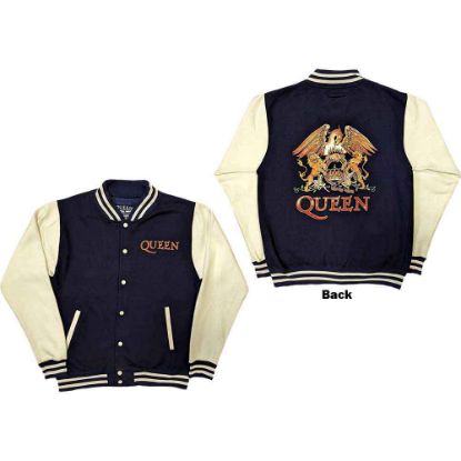 Picture of Queen Unisex Varsity Jacket: White Crest Back Print