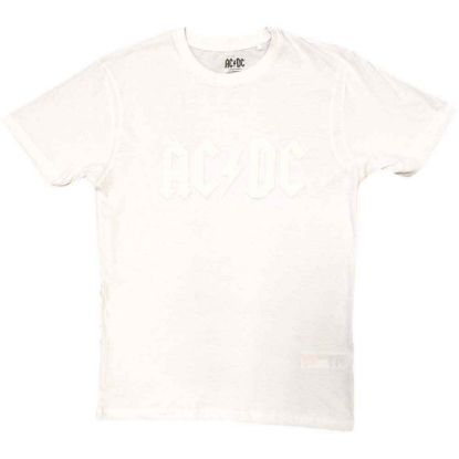 Picture of AC/DC Unisex T-Shirt: Logo Hi-Build White-On-White