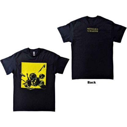 Picture of Metallica Unisex T-Shirt: 72 Seasons Broken/Burnt Drums Back Print