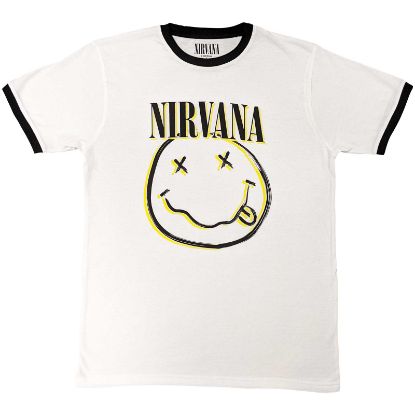 Picture of Nirvana Unisex Ringer T-Shirt: Double Happy Face