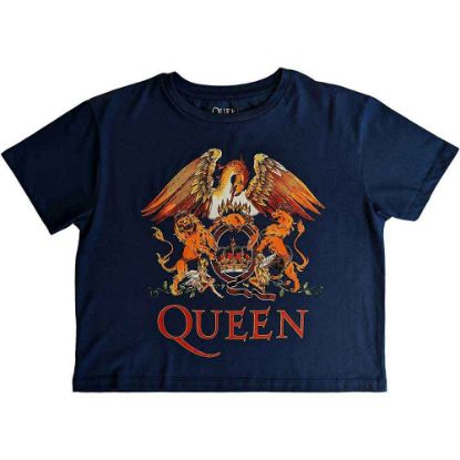 Picture of Queen Ladies Crop Top: Classic Crest
