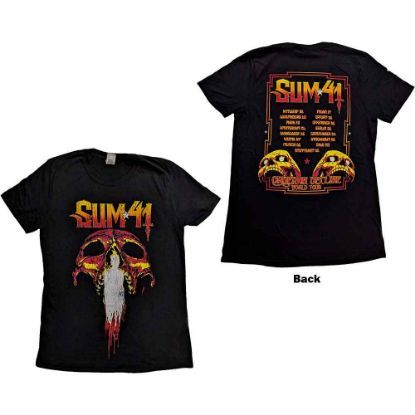 Picture of Sum 41 Unisex T-Shirt: Order In Decline Tour 2020 Candle Skull Ex-Tour Back Print (Small)