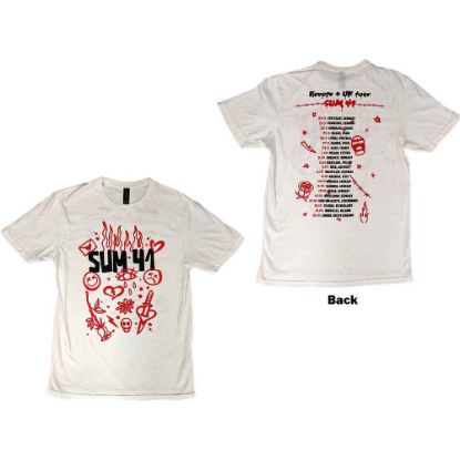 Picture of Sum 41 Unisex T-Shirt: Sketches European Tour 2022 Ex-Tour Back Print (Medium)