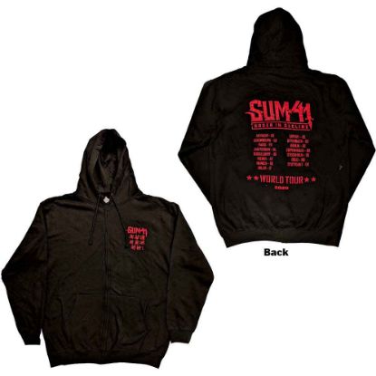 Picture of Sum 41 Unisex Zipped Hoodie: Order In Decline Tour 2020 Ex-Tour Back Print (X-Large)