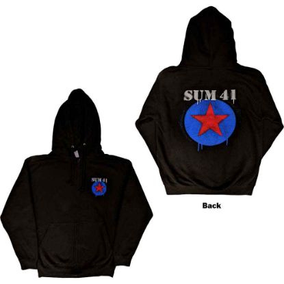 Picture of Sum 41 Unisex Zipped Hoodie: Star Logo Ex-Tour Back Print (X-Large)