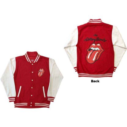 Picture of The Rolling Stones Unisex Varsity Jacket: Classic Tongue Back Print