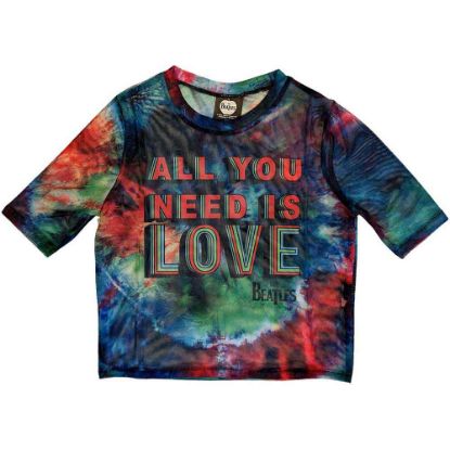 Picture of The Beatles Ladies Crop Top: All You Need Is Love Mesh