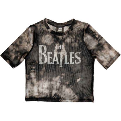 Picture of The Beatles Ladies Crop Top: Drop T Logo Mesh