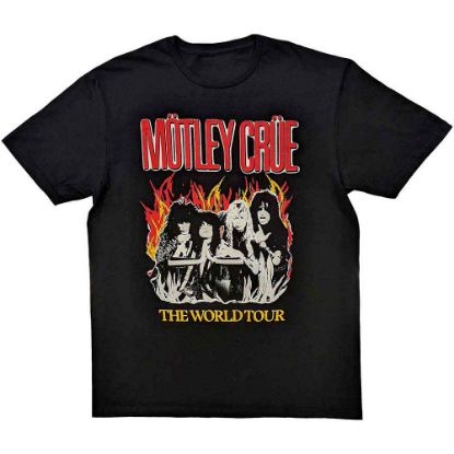 Picture of Motley Crue Unisex T-Shirt: Vintage World Tour Flames  