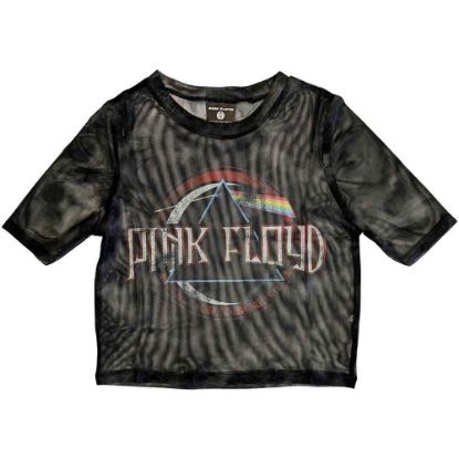 Picture of Pink Floyd Ladies Crop Top: Vintage Dark Side of the Moon Seal Mesh