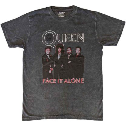 Picture of Queen Unisex T-Shirt: Face it Alone Band Wash Collection