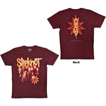 Picture of Slipknot Unisex T-Shirt: The End, So Far Group Photo Tribal S Nonogram Back Print