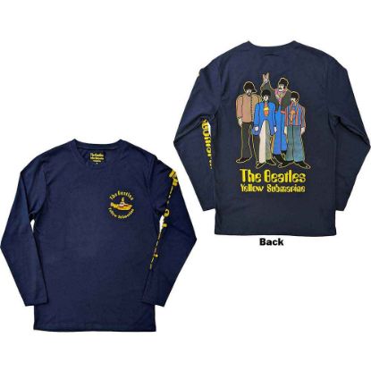 Picture of The Beatles Unisex Long Sleeve T-Shirt: Yellow Submarine Band Back & Sleeve Print