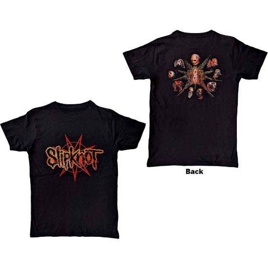 Picture of Slipknot Unisex T-Shirt: The End, So Far Pentagram Heads Back Print