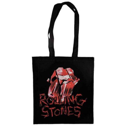 Picture of The Rolling Stones Tote Bag: Hackney Diamonds Cracked Glass Tongue