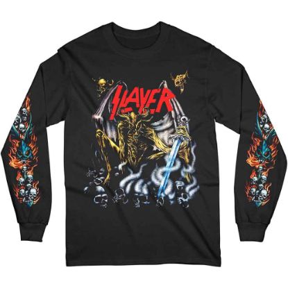 Picture of Slayer Unisex Long Sleeve T-Shirt: Airbrush Demon Sleeve Print