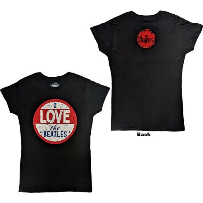 Picture of The Beatles Ladies T-Shirt: Vintage I Love The Beatles Back Print