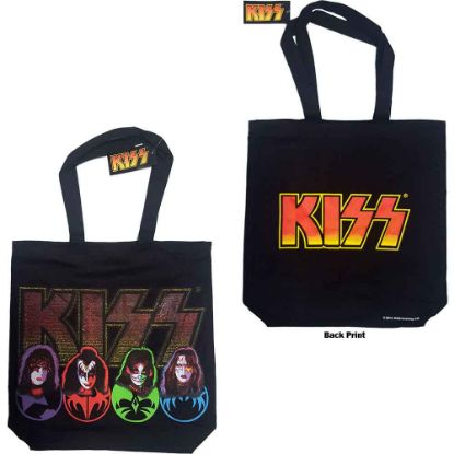 Picture of KISS Cotton Tote Bag: Faces & Logo Back Print