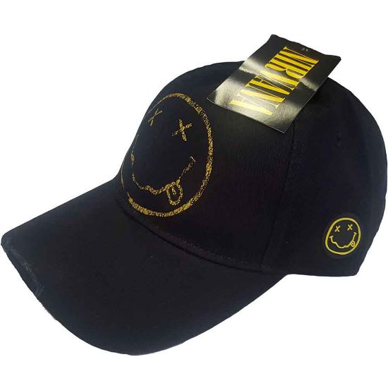 Picture of Nirvana Unisex Baseball Cap: Happy Face Distressed