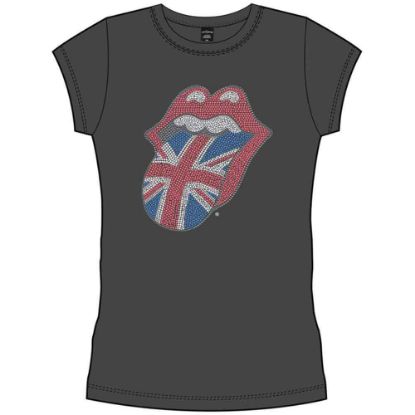 Picture of The Rolling Stones Ladies T-Shirt: Classic UK Tongue Embellished