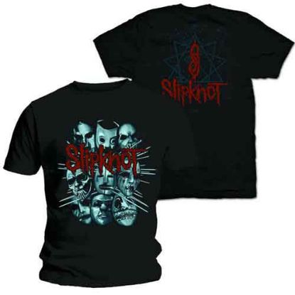 Picture of Slipknot Unisex T-Shirt: Masks 2 Back Print