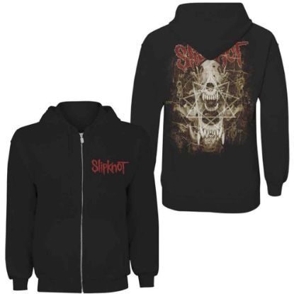 Picture of Slipknot Unisex Zipped Hoodie: Skull Teeth Back Print