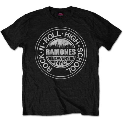Picture of Ramones Unisex T-Shirt: Rock 'n Roll High School, Bowery, NYC
