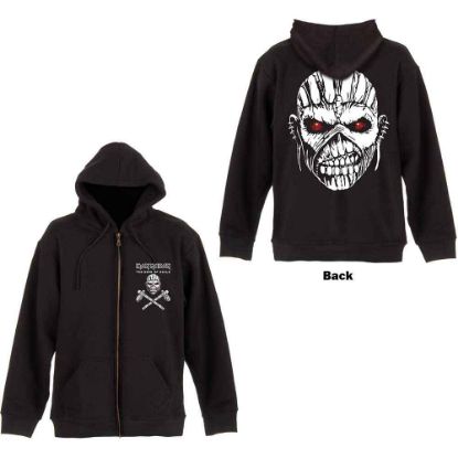 Picture of Iron Maiden Unisex Zipped Hoodie: Eddie Axe Back Print