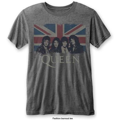 Picture of Queen Unisex Burnout T-Shirt: Vintage Union Jack