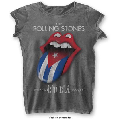 Picture of The Rolling Stones Ladies Burnout T-Shirt: Havana Cuba