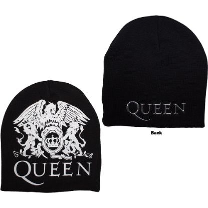 Picture of Queen Unisex Beanie Hat: Crest Back Print