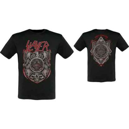 Picture of Slayer Unisex T-Shirt: Medal 2013/2014 Dates (Back Print/Ex. Tour)