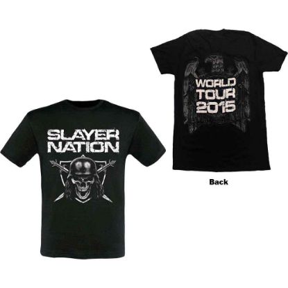 Picture of Slayer Unisex T-Shirt: Slayer Nation 2015 Dates Ex-Tour Back Print