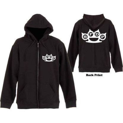 Picture of Five Finger Death Punch Unisex Zipped Hoodie: Knuckles Back Print