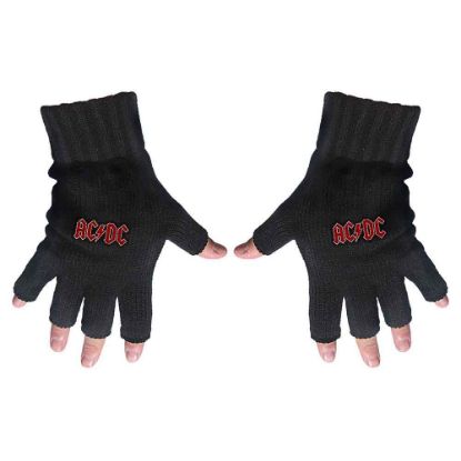 Picture of AC/DC Unisex Fingerless Gloves: Classic Red Logo