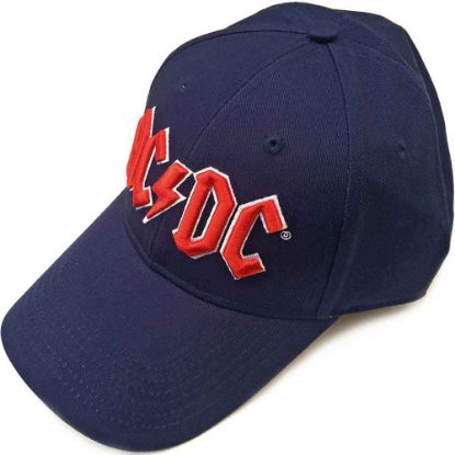 Picture of AC/DC Unisex Baseball Cap: Red Logo (Navy Blue)