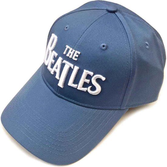 Picture of The Beatles Unisex Baseball Cap: White Drop T Logo (Denim Blue)