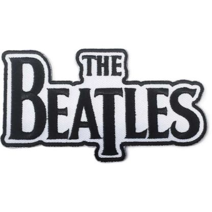 Picture of The Beatles Woven Patch: Drop T Logo Die Cut black on white (Standard) 