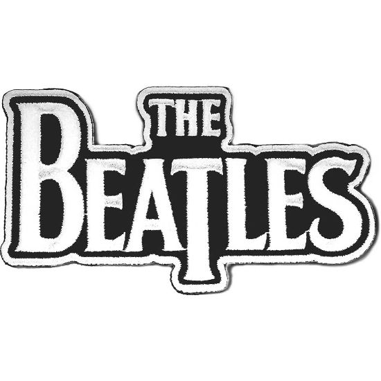 Picture of The Beatles Woven Patch: Drop T Logo Die Cut white on black (Standard) 