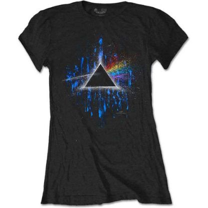 Picture of Pink Floyd Ladies T-Shirt: Dark Side of the Moon Blue Splatter