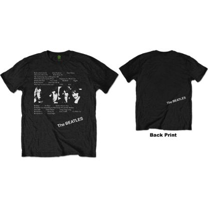 Picture of The Beatles Unisex T-Shirt: White Album Tracks Back Print