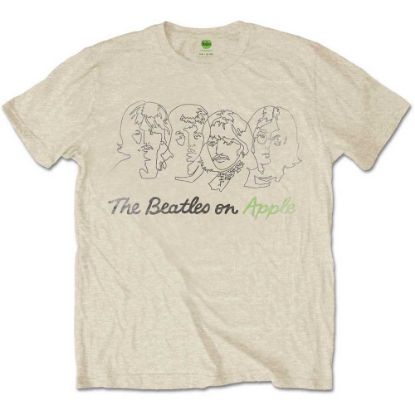 Picture of The Beatles Unisex T-Shirt: Outline Faces on Apple