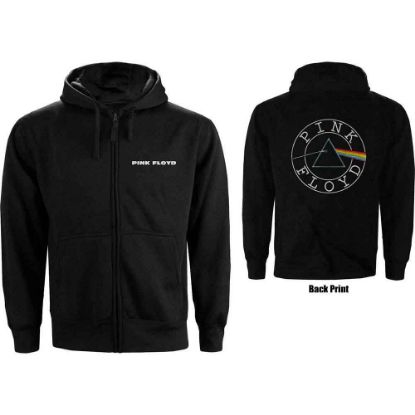 Picture of Pink Floyd Unisex Zipped Hoodie: Circle Logo Back Print
